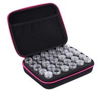 Boîte de rangement, 30 emplacements pour diamants, boîte de broderie, accessoires peinture, à outils, conteneurs fournitures d'art diamant, kit pour bricolage, artisanat (Rose Rouge)