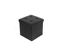 SONGMICS Tabouret Pouf Coffre Boîte de Rangement Repose-Pied Cube Siège Pliable Gagner de l'espace Noir 38 x 38 x 38 cm LSF30B