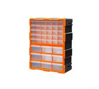 Boîte de Rangement 39 Tiroirs Transparente en ABS pour Écrous Boulons - Organiseur Mural Empilable Atelier Garage 36,5x15,5cm(orange 39drawer)