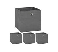 Boîte de rangement 4 pcs Tissu non tissé 32x32x32 cm Gris