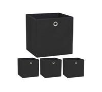 Boîte de rangement 4 pcs Tissu non tissé 32x32x32 cm Noir