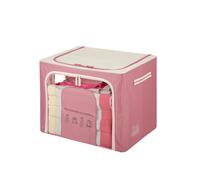 Boîte de rangement 50 x 40 x 40 cm double charnière et inscription mauve