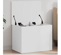 vidaXL Boîte de rangement 60x42x46 cm Bois d'ingénierie Blanche, mécanisme de levage à gaz