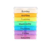 Boîte de Rangement 7 Jours, Distributeur avec Compartiments à Code Couleur, étui pour Médicaments Quotidiens