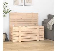 Boîte de rangement 91x40,5x42 cm Bois massif de pin Beige G