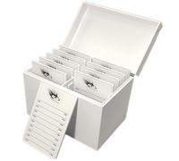 Boîte de rangement à 10 couches en acrylique pour extensions de cils, maquillage, faux cils, colle, greffage de cils, présentoir emballé avec 10 palettes (blanc)