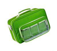 Boîte de rangement à 120 poches avec sac isotherme, étui 600D résistant à la lumière du soleil pour fournitures de jardinage, vert (35 x 14 x 22 cm)