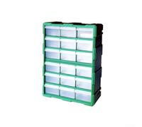 Boîte de rangement à 18 à 39 tiroirs pour la maison et l'atelier, rangement transparent avec zone d'étiquetage, organiseur d'outils empilable (vert, 18 tiroirs)