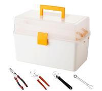 Boîte de rangement à 2 compartiments pour outils de maintenance d'électricien, organiseur de matériel avec plusieurs compartiments, boîte de rangement avec 2 compartiments et plusieurs compartiments