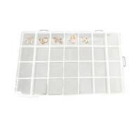 Boîte de rangement à 28 grilles - Organisateur de bijoux en PP transparent avec séparateurs | Conteneur d'accessoires artisanaux portables pour bagues, colliers, perles | Étui organisateur d'artisanat