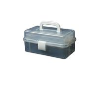 Boîte de rangement à 3 couches pour matériel de pêche 27 x 13 x 16 cm - Compartiments en plastique - Convient pour l'extérieur et le stockage - Conçu avec plusieurs grilles (e)