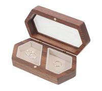 Boîte De Rangement À Bague En Couple, Boîte À Bijoux En Bois, Étui À Bague De Fiançailles, Conception Rustique Élégante, Compacte Et Portable, 10x5x2,8 Cm, Idéal Pour Les Propositions Et Cérémonies