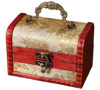 Boîte de rangement à bijoux, boîte de rangement vintage en bois avec sculptures florales, organiseur de bureau antique pour bijoux, petits trésors (A)