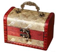 Boîte de rangement à bijoux, boîte de rangement vintage en bois avec sculptures florales, organiseur de bureau antique pour bijoux, petits trésors (D)