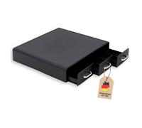 Boîte de rangement à capsules de café 3 tiroirs noire 34,2 x 32,6 x 6,4 cm - range-capsules compatible Nespresso (48) ou K-Cup (36)