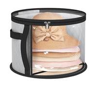 Boîte de Rangement à Chapeaux | Boîtier Transparent Grande Capacité Pour Chapeau De Cowboy - Organisateur Pliable avec Couvercle et Poignée pour Exposition Casquette,pour Femmes Hommes Dortoir Chambre