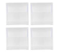 Boîte de Rangement à Couvercle Basculant Murale 4 Pièces | Plastique Blanc, Compartiments Multiples et Couvercle Transparent, pour Éponge et Pinceaux de Maquillage