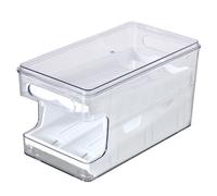 Boîte de rangement à double couche pour économiser de l'espace - Rangement sécurisé pour œufs - Boîte à œufs à défilement automatique