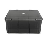 Boîte de Rangement à grilles rabattables, Grande capacité, Anti-poussière, accès Facile, échantillons de Soins de la Peau, étui Organisateur pour lentilles de (Gris Clair)