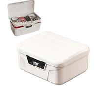 Boîte de rangement à médicaments à 2 couches, verrouillable avec code, plateau amovible, boîte de premiers secours, boîte à combinaison d'urgence pour la maison, le bureau, l'école, l'armoire (blanc)