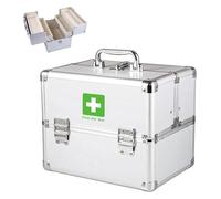 Boîte de rangement à médicaments en aluminium à 3 couches, grande capacité, trousse de premiers secours multifonction pour usage domestique