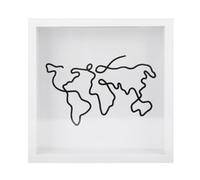 Boîte de Rangement à mémoire de Billets pour Un Concert de Carte Postale Blanc 20x20cm (Style cartographier)