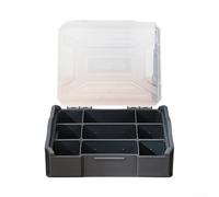 Boîte de rangement à outils réglable avec séparateurs amovibles, organiseur empilable en polypropylène résistant aux chocs pour outils ménagers et pièces, couvercle rabattable à loquet sécurisé