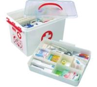 Boîte de rangement à pharmacie - FAST - Q-line - 6 litres - Blanc et rouge