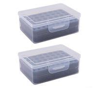 Boîte de rangement à plusieurs compartiments pour 24 piles AA et 30 piles AAA avec construction en polypropylène et ingénierie résistante aux chocs (transparent)