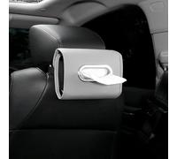 Boîte de rangement à suspendre pour voiture avec extérieur en cuir synthétique, bandes élastiques pour contenir des paquets de mouchoirs de toutes tailles, s'adapte à plusieurs endroits intérieurs de