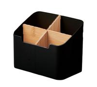 Boîte de rangement à télécommande - Organisateur de bureau, support de caddie | Porte-distance en bois TV en bois, conteneur de téléphonie mobile avec 4 compartiments pour le salon du bureau de chevet