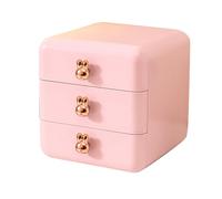 Boîte de Rangement à Tiroir de Grande capacité, Tiroir de Bureau en Plastique D'aspect Simple pour Bureau, Dortoir, Chambre D'enfants (3 couches rose)