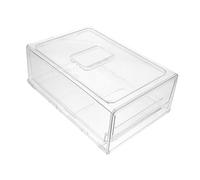 Boîte de Rangement à Tiroir Empilable pour Réfrigérateur, Plastique Blanc