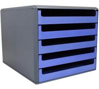 Boîte de rangement à tiroirs, boîtier anthracite, recy nge bleu, azzurra