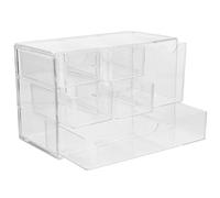 Boîte de Rangement à Tiroirs Empilable en PS Grand Format | Organiseur de Bureau Transparent, Contenu Visible D’un Coup D’œil, pour Bijoux et Cosmétiques