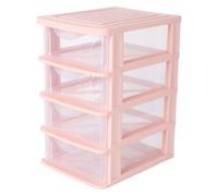Boîte de Rangement à Tiroirs pour Bureau, PP Rose, Cosmétique | Modèle Simple et Pratique, Usage de Bureau, pour Maquillage et Objets du Quotidien