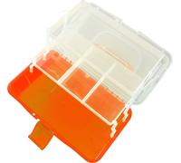 Boîte de rangement à trois niveaux Boîte à outils pliante en plastique Poignée polyvalente Organisateur pour l'art, l'artisanat, les cosmétiques et les accessoires (orange)