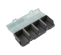 Boîte de rangement à vis divisée avec construction en plastique robuste et couvercle transparent pour atelier, garage ou bricolage (gris)