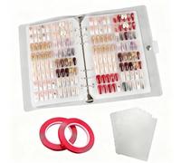 Boîte de Rangement A5 Transparente - Coffret Renforcé pour Ongles Artificiels et Autocollants - Inclut 6 Pads de Collage - Idéal Prothésistes et Particuliers