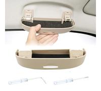 Boîte de Rangement ABS avec étui floqué Pare-Soleil et Fixation au Plafond Accessoires intérieurs Beige (Normal/Beige) pour Peugeot 107 (2005-2012).