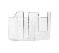 Boîte de rangement adhésive à 2 sections pour salle de bain avec double compartiment transparent