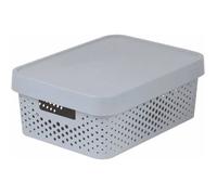 Boîte de rangement ajourée Curver Infinity 11l gris - Design scandinave