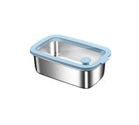 Boîte de rangement alimentaire de cuisine avec joint en acier inoxydable et couvercle en verre, conçue pour les changements de température et maintenir la fraîcheur des aliments (1000 ml)