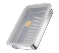 Boîte de rangement alimentaire en acier inoxydable - Boîte de rangement rectangulaire pour raviolis hermétiques avec couvercles pour réfrigérateur, cuisine