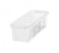 Boîte de rangement allongée avec casiers 3,5 litres - Clips Blancs