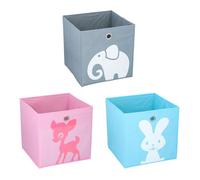 Boîte de rangement - ALPINA - Cube tissu - 28x28x28 cm - Multicolore - Légère et résistante