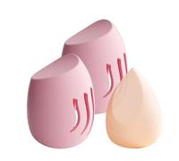 Boîte de rangement anti-poussière pour éponge de maquillage, récipient de 7,6 x 5,1 cm avec trous d'aération, boîte de beauté en silicone souple, support portable avec couvercle élégant, organiseur de