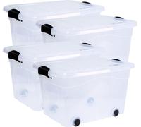 Boîte de rangement Anzio 20 l, lot de 4 avec roulettes