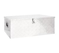 Boîte de rangement Argenté 100x55x37 cm Aluminium