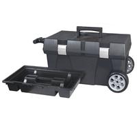 Boîte de rangement avec 1 panier sur roues avec poignée télescopique 620x380x330mm - 17595